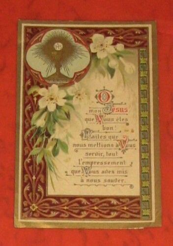 Image Pieuse Ancienne 1907 Souvenir Communion Guingamp 