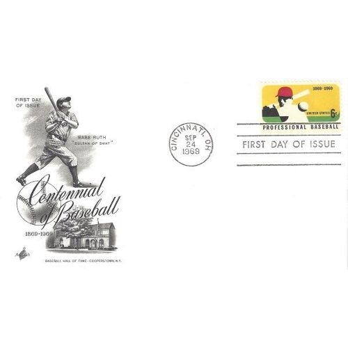 Enveloppe Premier Jour - Fdc - Usa - 1969 - Centennial Of Baseball - Scott 1381
