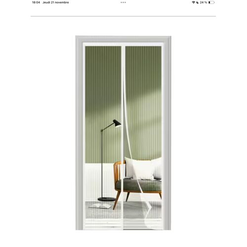 moustiquaire porte fenêtre rideau magnétique blanc 75 cm x 210 cm