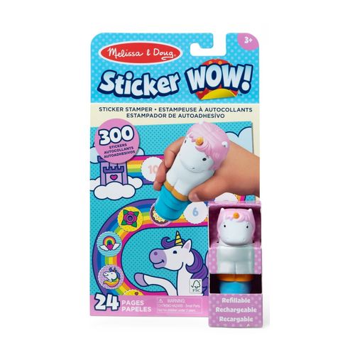 MELISSA & DOUG PACK LICORNE TAMPONNEUSE + BLOC D'ACTIVITÉS STICKER WOW! Melissa & Doug