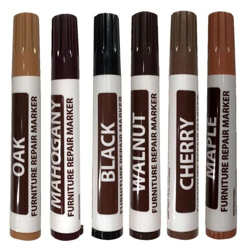 Marqueurs De Réparation De Meubles En Bois, 6 Couleurs, Stylos De Réparation De Peinture Sur Nappe Pour Correcteur, Couleur Claire Et Foncée, Choisissez