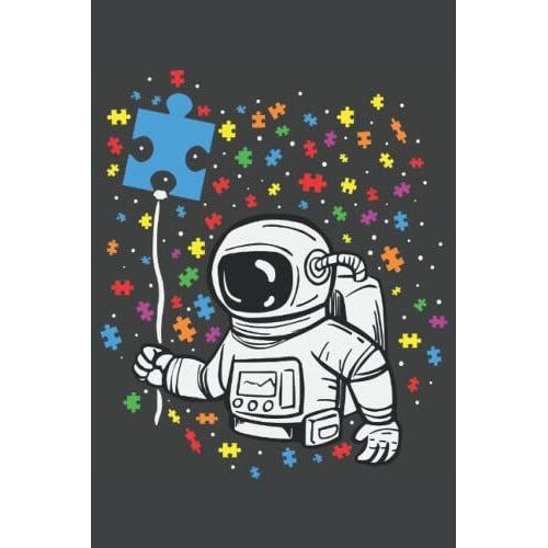Astronaut-Balloon-Autism: Lined Notebook For Autistic, Autism And Autistic People Notebook 130 Pages.