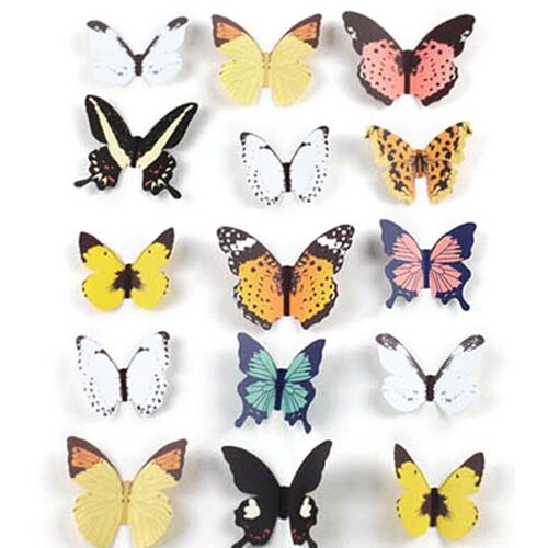 Autocollants Muraux Papillons 3d, 115 Pièces, Papier Adhésif Artistique, Décoration De Maison, Bricolage