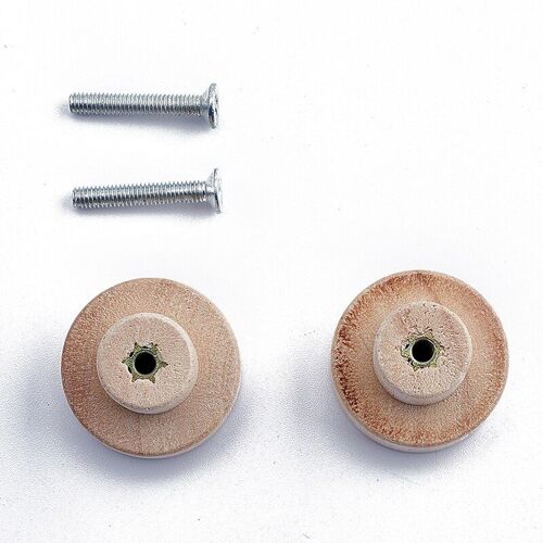 Boutons de traction ronds en bois, 2 pièces, poignée de meuble pour armoire, tiroir, garde-robe