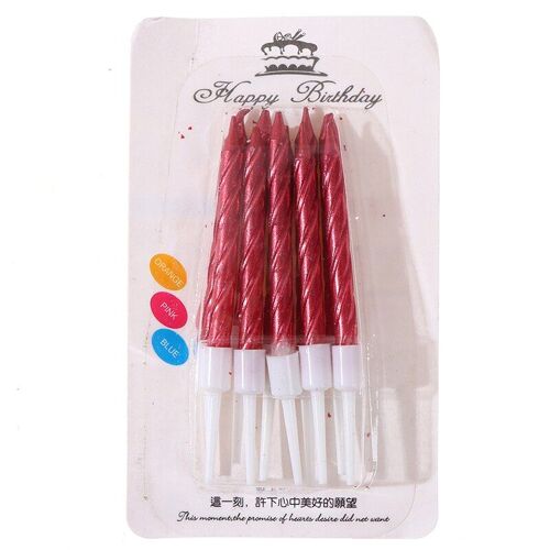 Bougies d'anniversaire avec supportt, 10 pièces/ensemble, fournitures de fête, décoration de fête de mariage