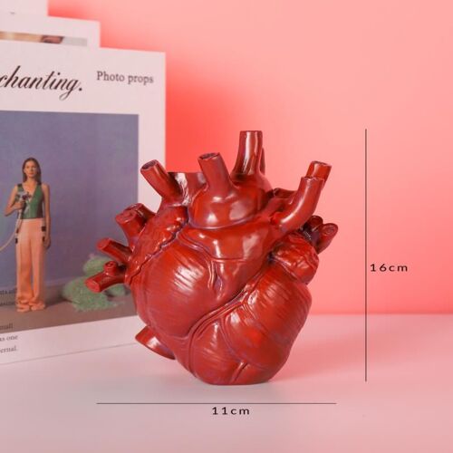 Pot de fleurs en forme de coeur, Style nordique, anatomie, Vases séchés, Sculpture, Pot de plantes de bureau, Vase de décoration pour la maison, cadeau, 1 pièce