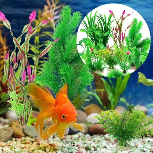Plante D'eau Artificielle En Plastiique Pour Aquarium, Ornement De Fleurs, Accessoires Aquatiques