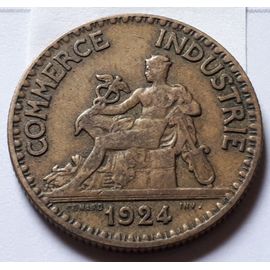 France = Pièce De Monnaie De Collection = Bon Pour 2 Francs - Année 1924 Avec Variété 4 Fermé ! - Chambre Du Commerce Et De L'industrie - Domard - En Bronze -Aluminium