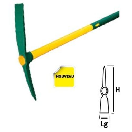Pioche terrassier douille ovale 2,5kg manche Novagrip