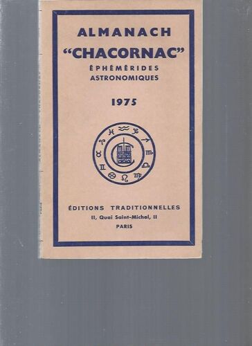 Almanach "Chacornac" Ephémérides Astronomiques -1975