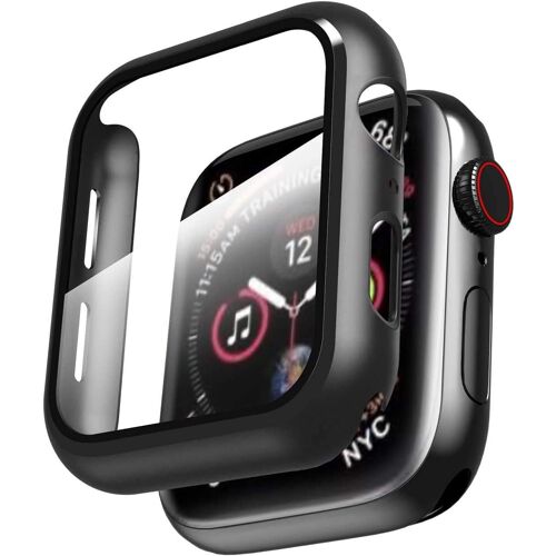 Coque Compatible Avec Apple Watch Series 6/Se/Series 5/Series 4 44 Mm Avec Protecteur D'écran En Verre Trempé Intégré, Coque De Protection Rigide En Pc Ultra Fine Transparent