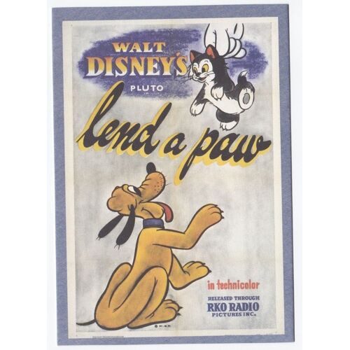 Carte Postale Collector Pluto - Lend A Paw, 1931 - Disney