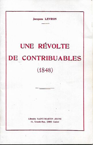 Une Révolte De Contribuables (1848)