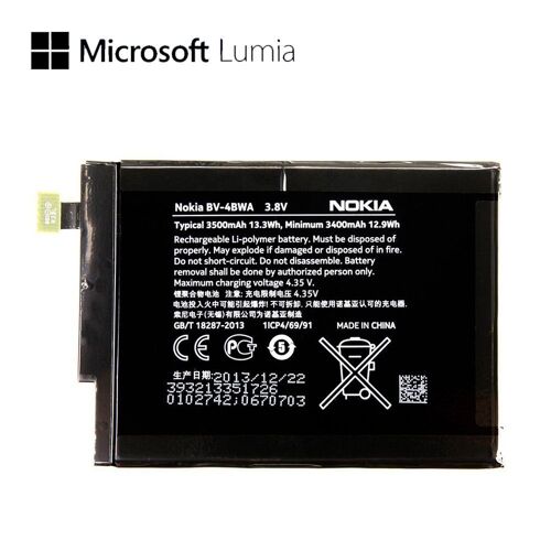 Batterie Bv-4bwa 3400mah 3.8v 12.9whpour Nokia Lumia1320