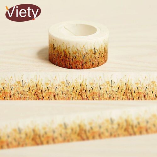 Bande Adhésive Washi Herbe D'automne 2cm X 10m, Autocollant De Décoration Pour Scrapbooking, Ruban De Masquage Pour Journal Intime, Papeterie Autocollante Kawaii
