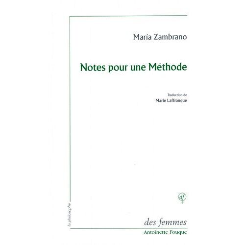 Notes Pour Une Méthode