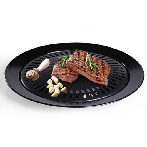 Plateau de Barbecue domestique antiiadhésif, poêle ronde en fer, ustensiles de cuisson en métal, plaque de cuisson intérieure et extérieure, DIY, 1 ensemble