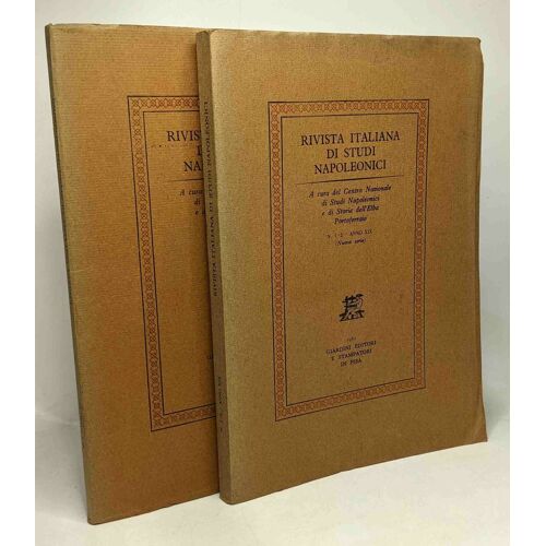 Rivista Italiana Di Studi Napoleonici - A Cura Del Centro Nozionale Di Studi Napoleonici E Di Storia Dell'elba Portoferraio N°1-2 Anno Xix (Nuova Serie) + N°1 Anno Xx (Nuova Serie)