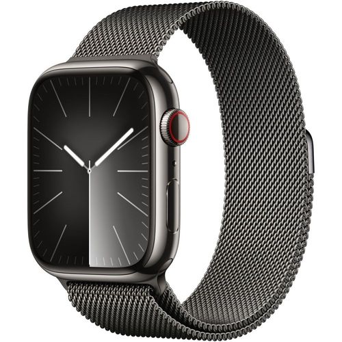 Apple Watch Series 9 GPS + Cellular - Boîtier Acier Inoxydable 45 mm Graphite - Bracelet Milanais