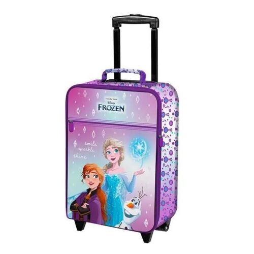 Valise trolley semi-rigide - FROZEN - Violet - 33,5x53x18 cm - Poignée réglable - Poche avant
