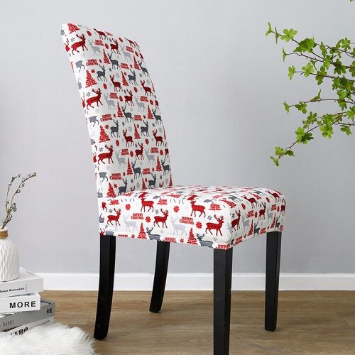 Housse De Chaise De Noël En Polyestter, Couvre-Chaise Avec Motif De Dessin Animé Imprimé, Décoration De Table, Décoration De Maison