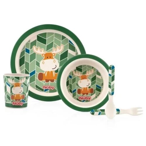 Nuby Set Repas En Bambou Et Mais - 6 Mois + Elan