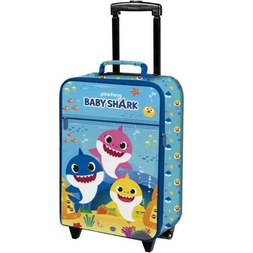 Valise Trolley Cabine - BABY SHARK - Souple - Bleu - 20L - 33,5x53x18cm