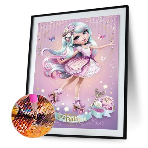 Peinture De Diamant 5d Avec Perceusse, Mosaïque Complète Ronde, Bricolage, Image De Fille Elfe, Strass, Affiche De Décoration Murale Pour La Maison, Cadeau