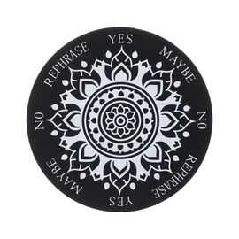 Pendule Avec Étoiles, Soleil Et Lune, Panneau Mural, Base En Bois, Noir, Blanc, Motif Chat