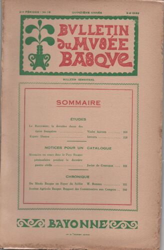 Bulletin Du Musée Basque 1939 3-4 3 4