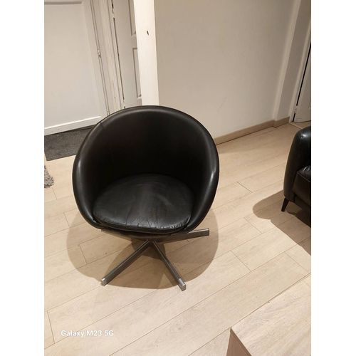 Fauteuil En Cuir Noir