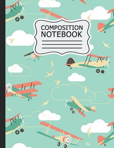 Plane Composition Notebook: Plane Composition Notebook, College Ruled Paper, Size 8x11 |120 Pages .