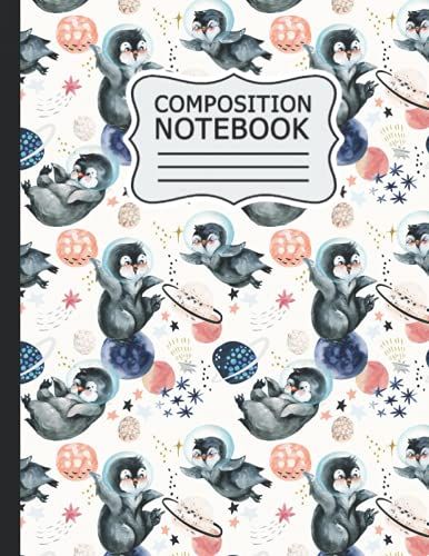 Penguin Composition Notebook: Penguin Wide Ruled Composition Book