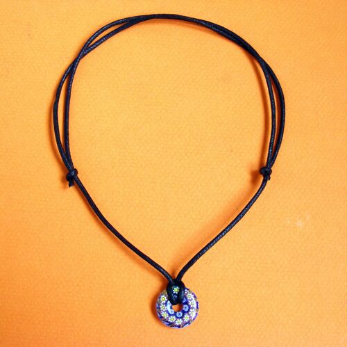 Collier-Pendentif Verre Murano "Millefiori"