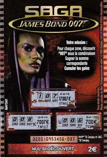 Ticket Fdj James Bond 007 Mayday