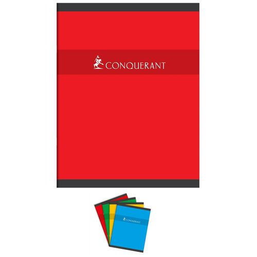 Conquérant Cahier De Devoirs Agrafé17x22cm 140p 70g Grands Carreaux Coloris Aléatoire