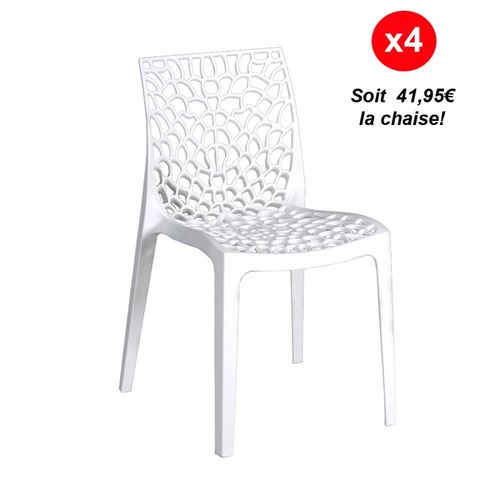 Lot De 4 Chaises Empilables Tela / Blanc/ L50xp54xh81 Cm