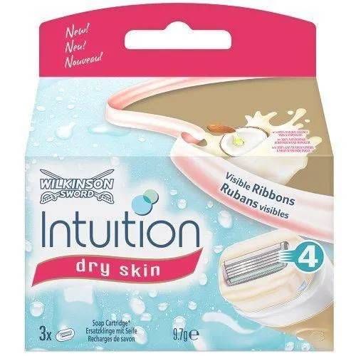 Wilkinson Sword Intuition Lot De 3 Lames De Rasoir Peaux Sèches Pour Femme - 7000068s 