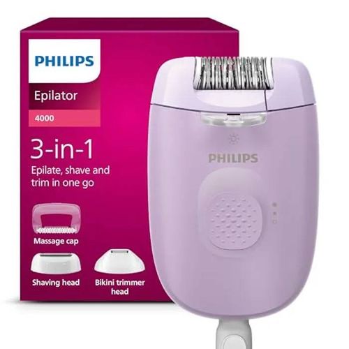 Épilateur - Philips - Série 4000 - Épilation, Rasage Et Tondeuse - Filaire - Led