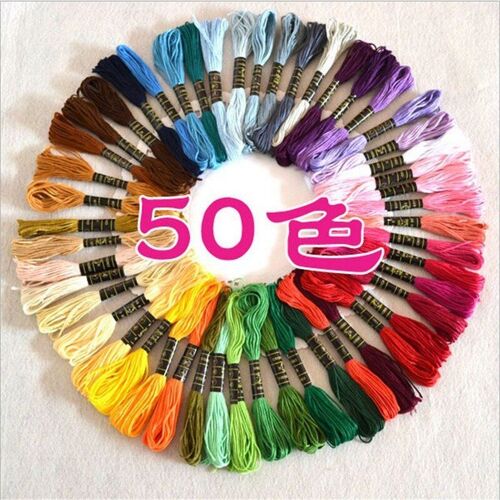 Fils De 50 Couleurs, Point De Croix, Bricolage, Tricot Spiraea, Écheveaux De Couture Faits À La Main, Fil De Broderie Tricoté Artisanal