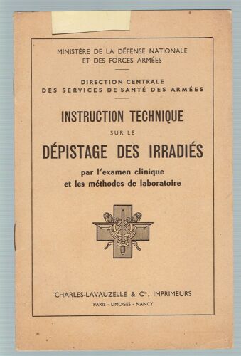 Instruction Technique Sur Le Depistage Des Irradiés Par L'examen Clinique...