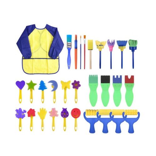 Éponges de Peinture pour Enfants, Early Learning Enfants Art & Craft 30 Pièces Peinture pour Enfants Kits DIY Apprentissage