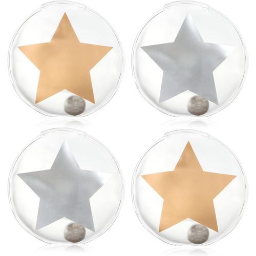 KALANKA-COM-FOUR? 4X Chauffe-Poches r¿¿utilisables - Chauffe-Mains avec Motif ¿¿toile - Coussin Chauffant pour Les journ¿¿es Froides et pour Les d¿¿placements (04 pi¿¿ces - Grande ¿¿toile Transparente)