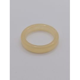 Bague En Resine ,Creme,Taille 17.20 Mm
