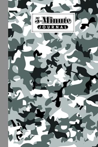Five Minute Journal: 5 Minute Journal For Practicing Gratitude, Mindfulness & Accomplishing Goals, 120 Pages, Size 6" X 9" | Camouflage Grey Cover By Margareta Baumgartner