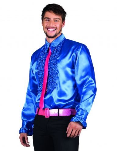 Chemise Disco Bleu Homme, Taille Large