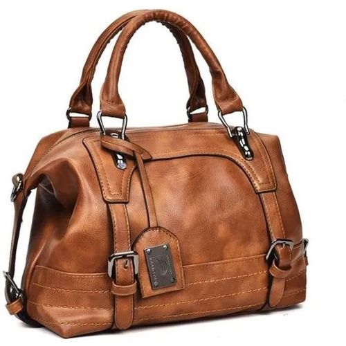 Marron - Sac Pu Cuir Pour Femme Tendance Boston Sac À Main Vintage Sac À Bandoulière(Marron)