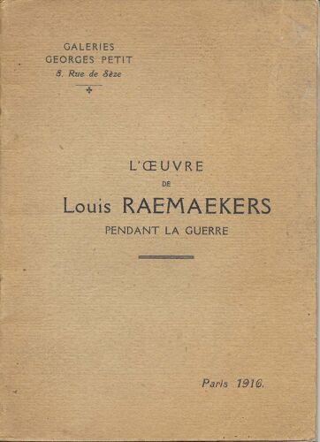 L'oeuvre De Louis Raemaekers Pendant La Guerre