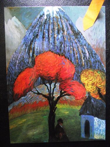 Carte Non Écrite Marianne Von Werefkin Albero Rosso 1910.Dimensions 15x10,5cm.