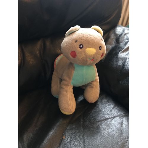 Peluche Doudou Chat Sucre D'orge Gris Bleu Poisson 22 Cm